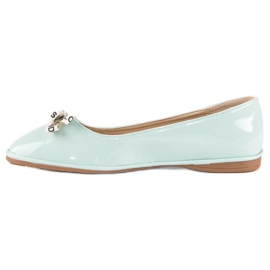 Ideal Shoes Ballerine laccate menta verde 1