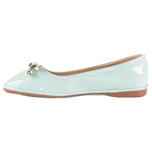 Ideal Shoes Ballerine laccate menta verde 1