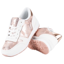 Sneakers bianche con lacci bianca rosa 3