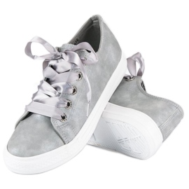 Sneaker alla moda con rilegatura grigio 2