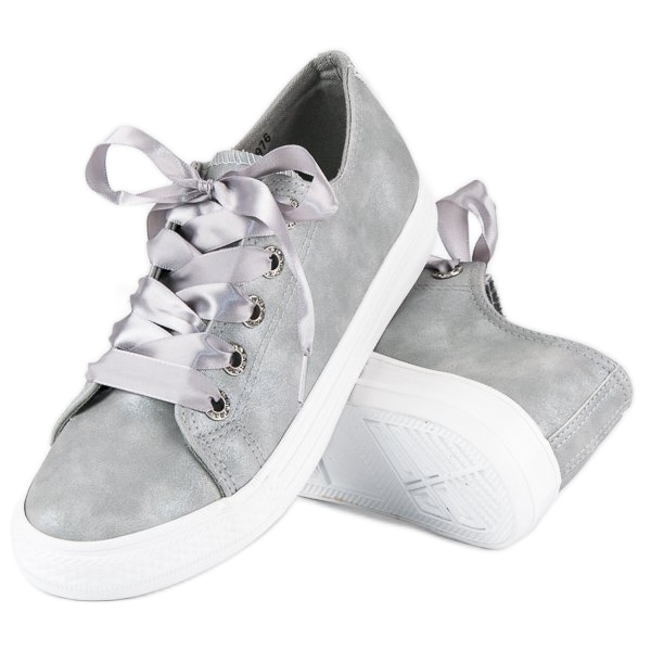 Sneaker alla moda con rilegatura grigio 2