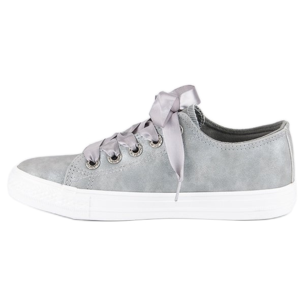 Sneaker alla moda con rilegatura grigio 1