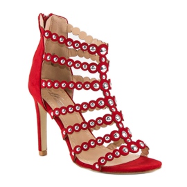 Sandali rossi su tacco alto rosso 1