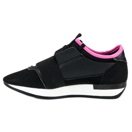 Scarpe sportive slip-on nero rosa 1
