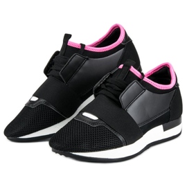 Scarpe sportive slip-on nero rosa 2