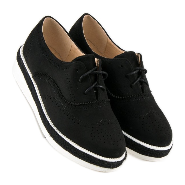Erynn Scarpe stringate in pelle scamosciata nero 2