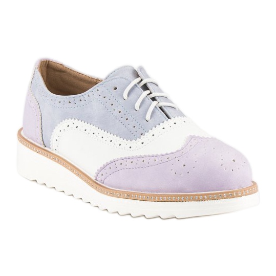 Scarpe da donna allacciate viola 1