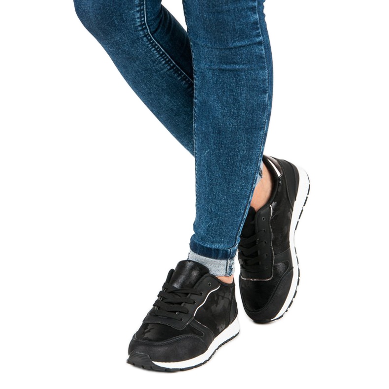 Sneakers nere con lacci nero 1