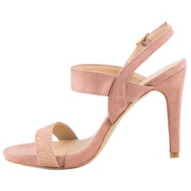 Sandali su tacco vinceza rosa 2