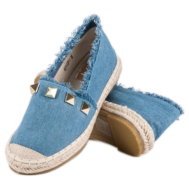 Bestelle Espadrillas in denim con strass blu 2
