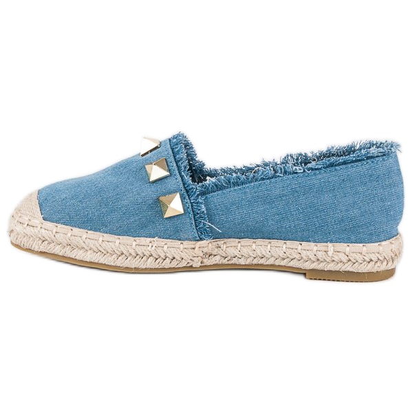 Bestelle Espadrillas in denim con strass blu 1