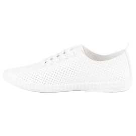 Sneakers bianche con traforo bianco 1