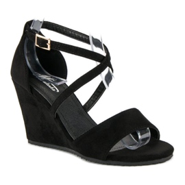 Sandali in camoscio nero 1