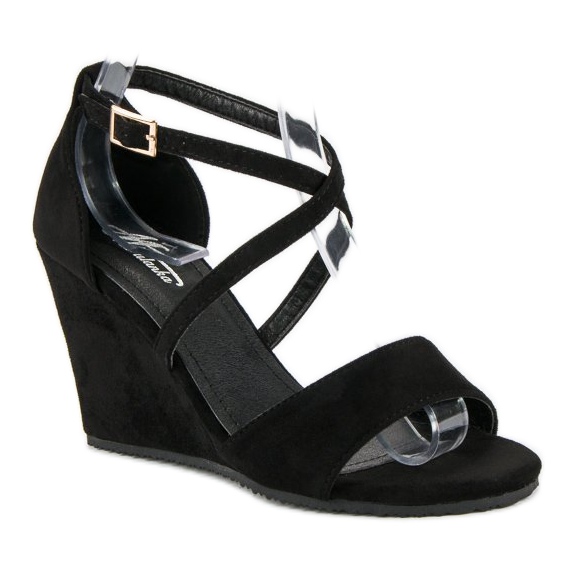 Sandali in camoscio nero 1