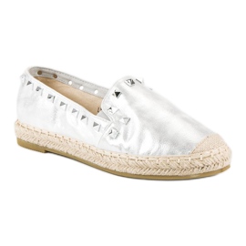 Forever Folie Espadrillas argento con borchie grigio 1