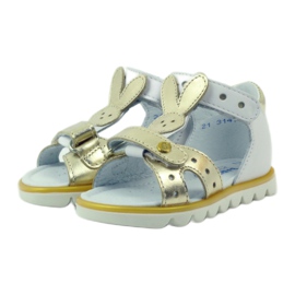 Bartek Sandalki Applicazione coniglio flessibile 31491 bianco/oro 3