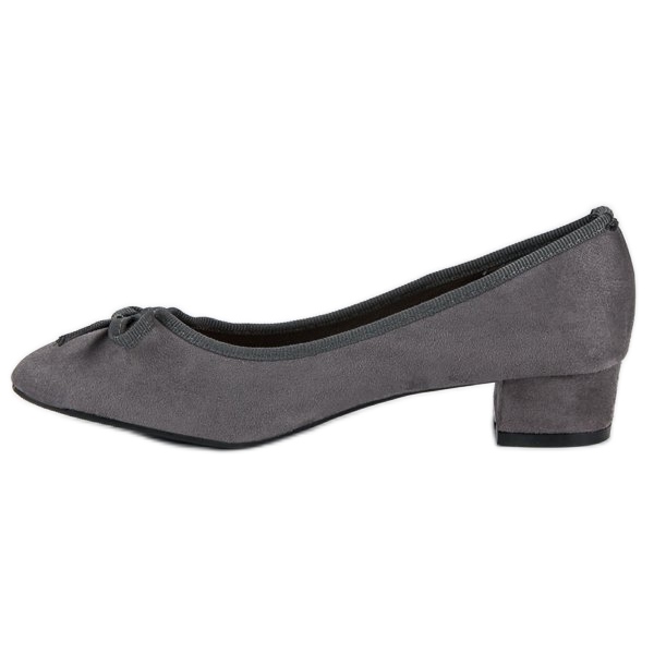 Décolleté con tacco basso grigio 1