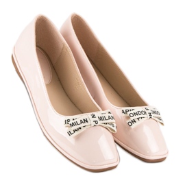 Ideal Shoes Ballerine laccate a polvere rosa 2