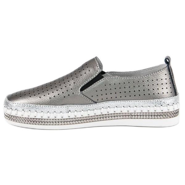 Sneaker Vinceza in pelle grigio 1