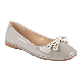 Ideal Shoes Ballerine laccate grigie grigio 1