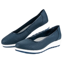 Ballerine vinceza in pelle blu 1