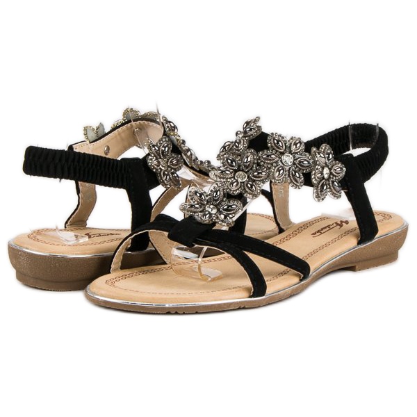 Sandali piatti eleganti nero 2