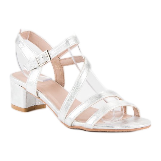 Ideal Shoes Sandali piatti grigio 2