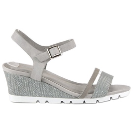 Ideal Shoes Sandali con zeppa grigi grigio 1