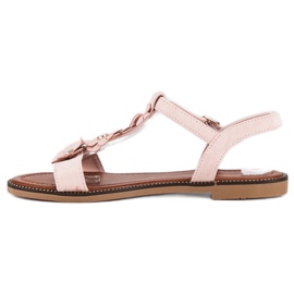 L. Lux. Shoes Sandali bassi in camoscio rosa 1