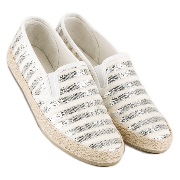 McKey Espadrillas a righe alla moda grigio 2