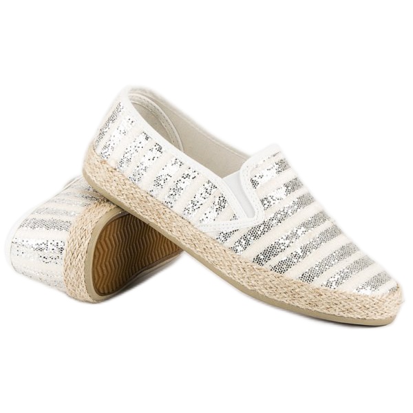 McKey Espadrillas a righe alla moda grigio 1