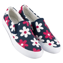 McKey Slip on sneakers con fiori blu 2