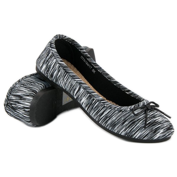 McKey Ballerine in tessuto a coste nero 2