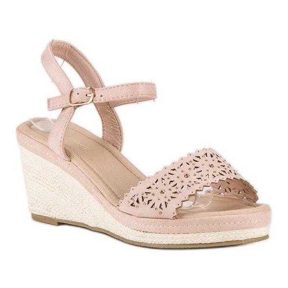 Ideal Shoes Espadrillas beige con zeppa 1
