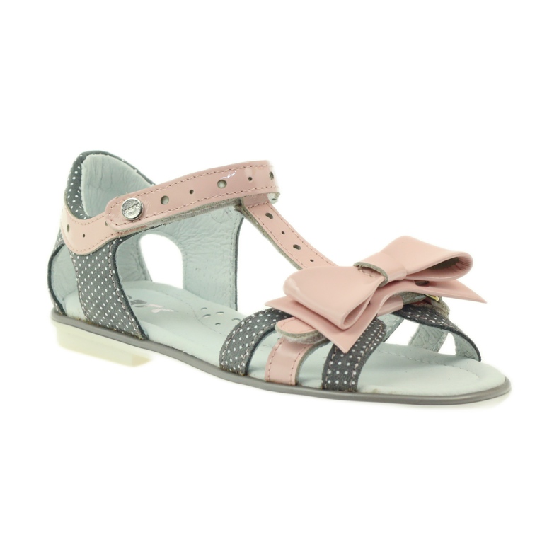Sandali con fiocco Bartek 36182 grigio rosa 1