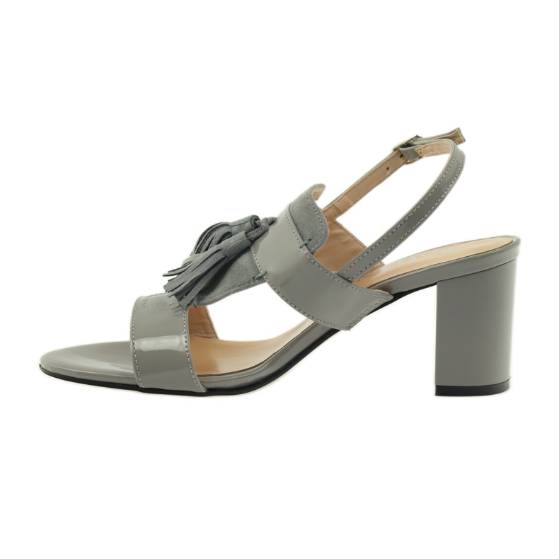 Sagan 53224 sandali grigi con frange grigio 2