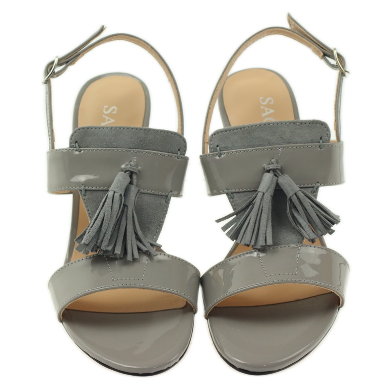 Sagan 53224 sandali grigi con frange grigio 4