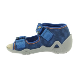 Sandali Befado 250p inserto in pelle blu arancia 2