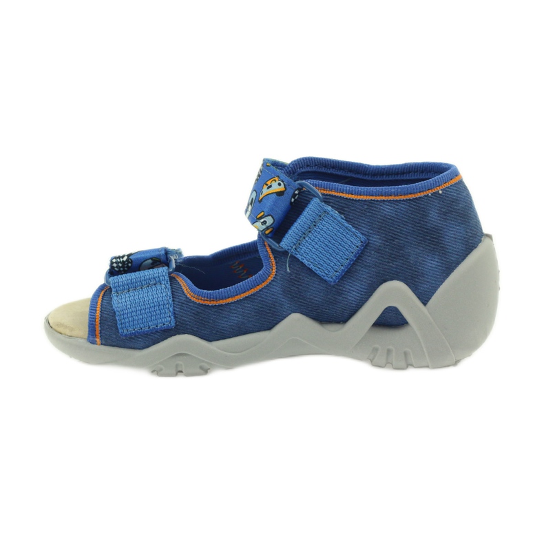 Sandali Befado 250p inserto in pelle blu arancia 2