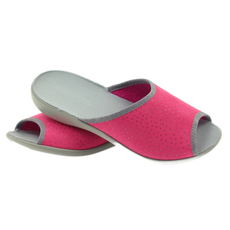 Ciabatte per scarpe da donna Befado 254d088 ciabatte grigio rosa 3