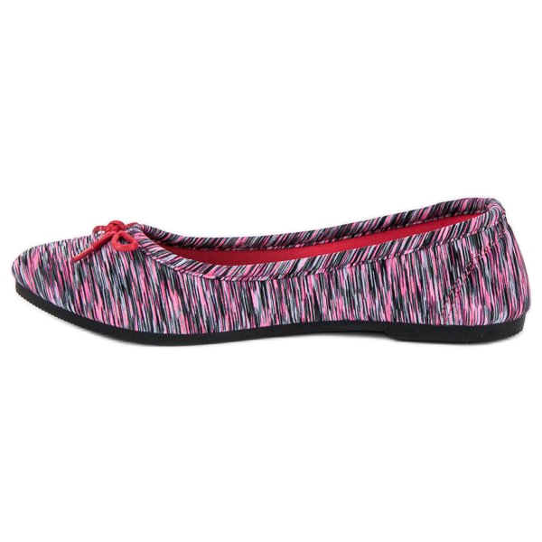 McKey Ballerina a coste in tessuto grigio rosa 1
