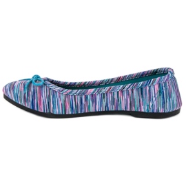 McKey Ballerina a coste in tessuto blu rosa 1