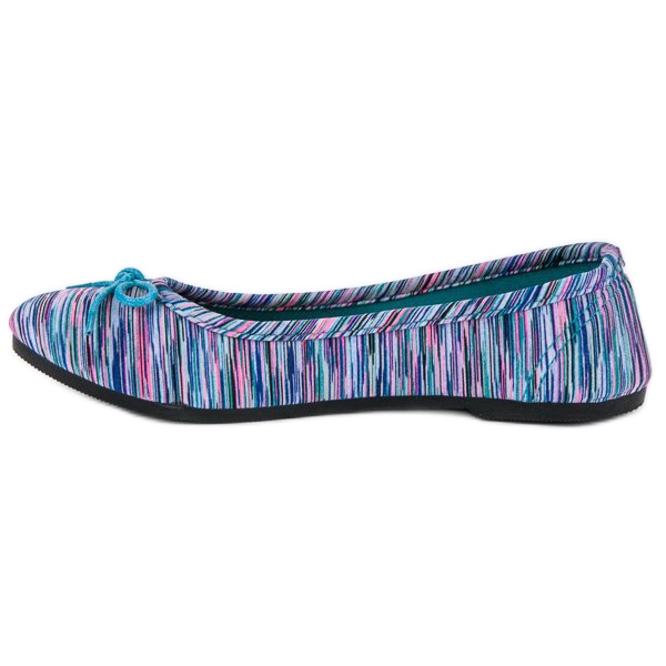 McKey Ballerina a coste in tessuto blu rosa 1