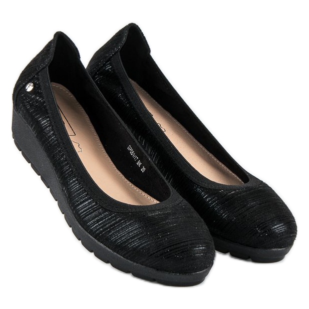 Filippo Ballerine nere con zeppa nero 1