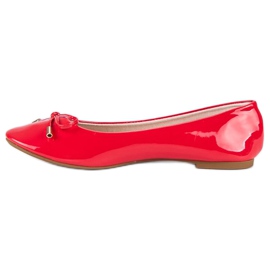 Ideal Shoes Ballerine laccate di rosso 1