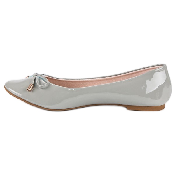 Ideal Shoes Ballerine laccate grigie grigio 1