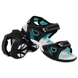 American Club Comodi sandali da donna americani nero 1