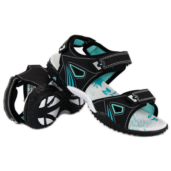 American Club Comodi sandali da donna americani nero 1