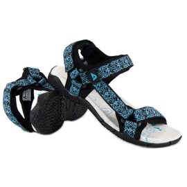 American Club Sandali americani in tessuto con velcro blu 1
