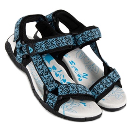 American Club Sandali americani in tessuto con velcro blu 2